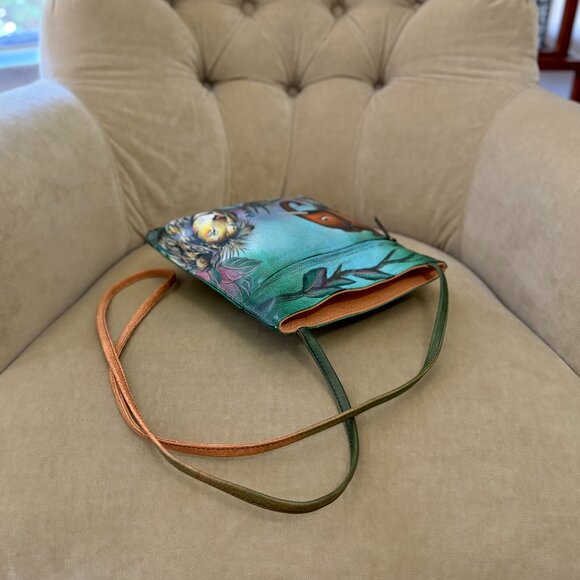 NEW Auth ANNA ANUSCHKA Hand Painted African Dusk Crossbody Bag - Picture 3 of 6